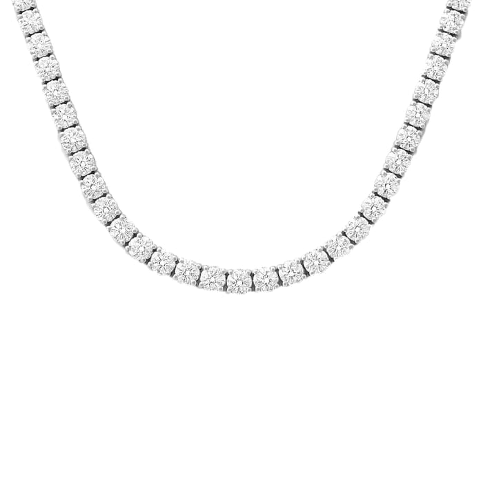 SPECIAL! 20.40ct G SI 14K White Gold Diamond Tennis Necklace 22"