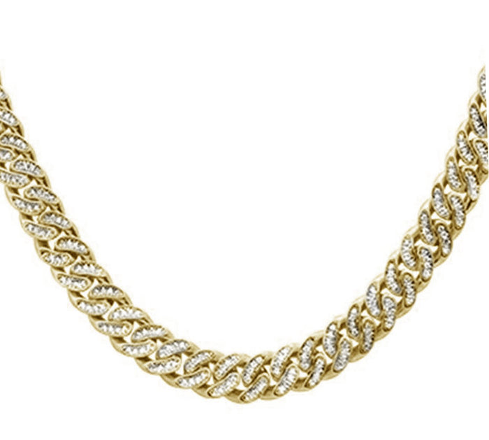 SPECIAL! 5mm 1.55ct G SI 14k Yellow Gold Diamond Round Cuban Necklace 18"