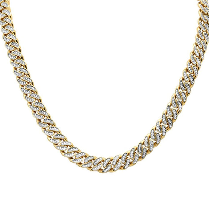 SPECIAL! 4mm 1.74ct 14k Yellow Gold Diamond Round Cuban Necklace 18"