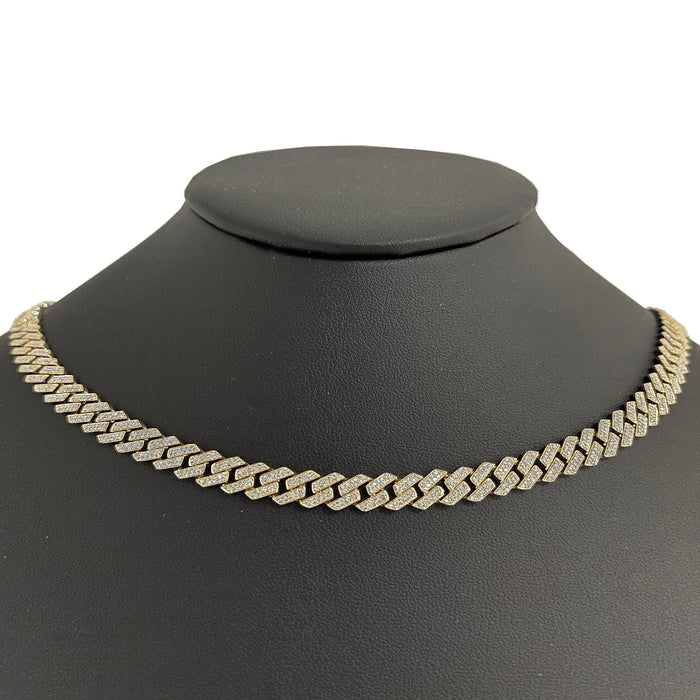 SPECIAL! 7MM 5.21ct G SI 14K Yellow Gold Diamond Square Cuban Necklace 22"