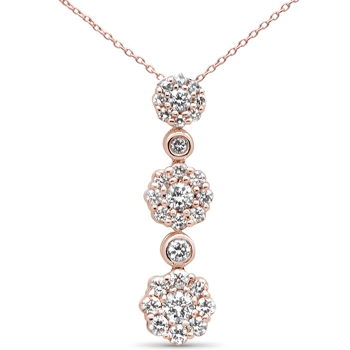 DIAMOND CLOSEOUT! .39ct G SI 14K Rose Gold Diamond Fashion Pendant 18" Long Chain Included