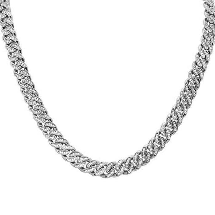 SPECIAL! 4mm 2.25ct G SI 14k White Gold Round Diamond Cuban Necklace 22"