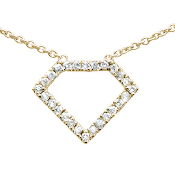 DIAMOND CLOSEOUT! .22ct G SI 14K Yellow Gold Diamond Charm Pendant Necklace 16"