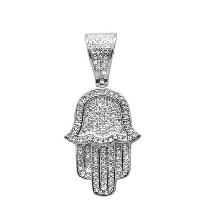 DIAMOND CLOSEOUT! .27ct G SI 14K White Gold Hand of Hamsa Diamond Pendant