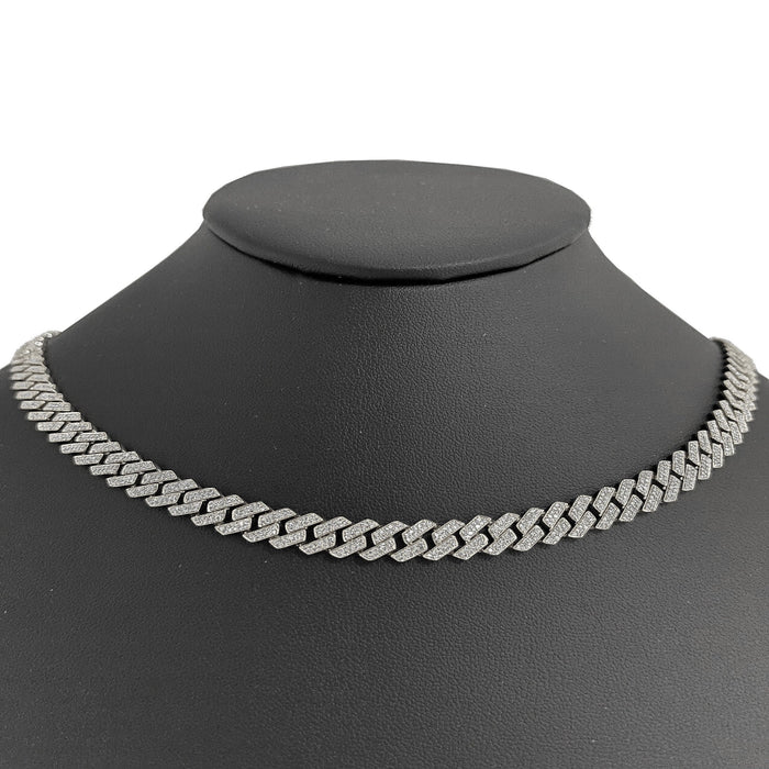 SPECIAL! 7MM 4.95ct G SI 14K White Gold Diamond Square Cuban Necklace 22"