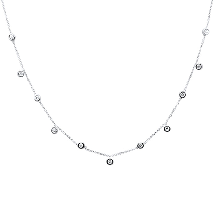 DIAMOND CLOSEOUT! .37ct G SI 14K White Gold Diamond by the Yard Necklace 18"