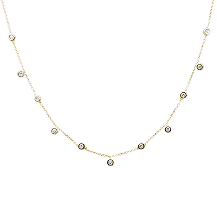 DIAMOND CLOSEOUT! .36ct G SI 14K Yellow Gold Diamond by the Yard Necklace 18"