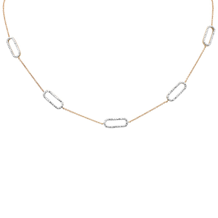 DIAMOND CLOSEOUT! .65ct G SI 14K Yellow Gold Diamond Paperclip Style Chain Necklace Pendant