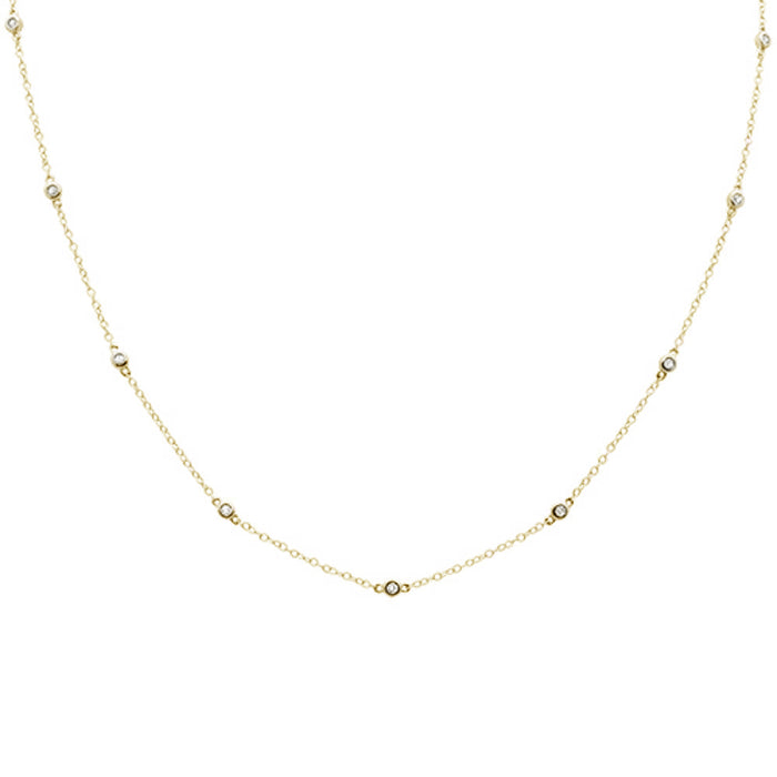 DIAMOND CLOSEOUT! .50ct 14k Yellow Gold Diamond by The Yard Pendant Necklace 16+2" Ext.