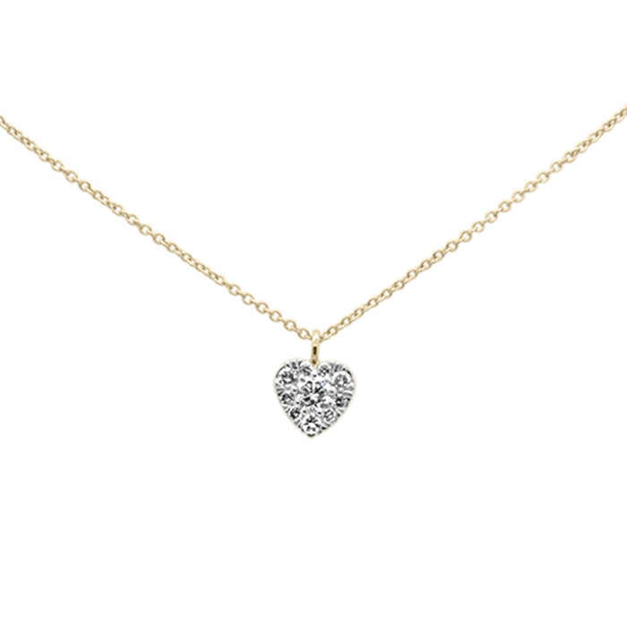 DIAMOND CLOSEOUT! .27ct G SI 14K Yellow Gold Diamond Heart Pendant Necklace