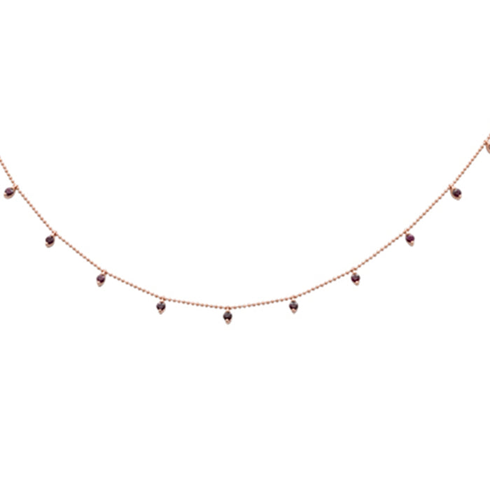GEMSTONE CLOSEOUT! 1.03ct G SI 14K Rose Gold Ruby Gemstones Bead Style Chain Ruby Gemstone Pendant Necklace