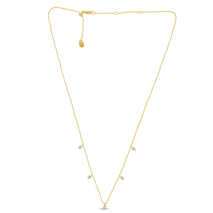 SPECIAL! .24ct G SI 14K Yellow Gold Diamond Bead Style Drop Pendant Necklace
