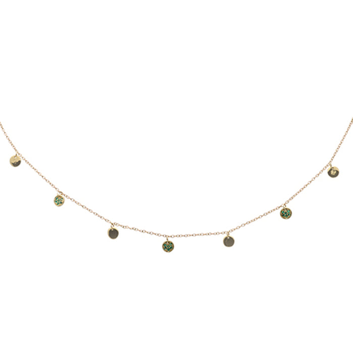 DIAMOND CLOSEOUT! .23cts G SI 14K Yellow Gold Emerald Gemstone Dangling Pendant Necklace 18" Long