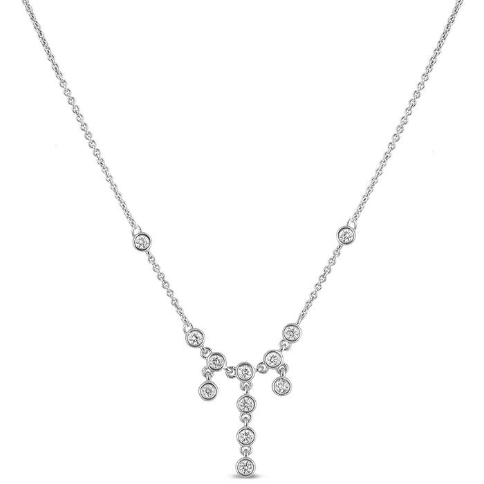 SPECIAL!.47ct G SI 14K White Gold Round Diamond Drop Dangle Pendant Necklace 16+2"