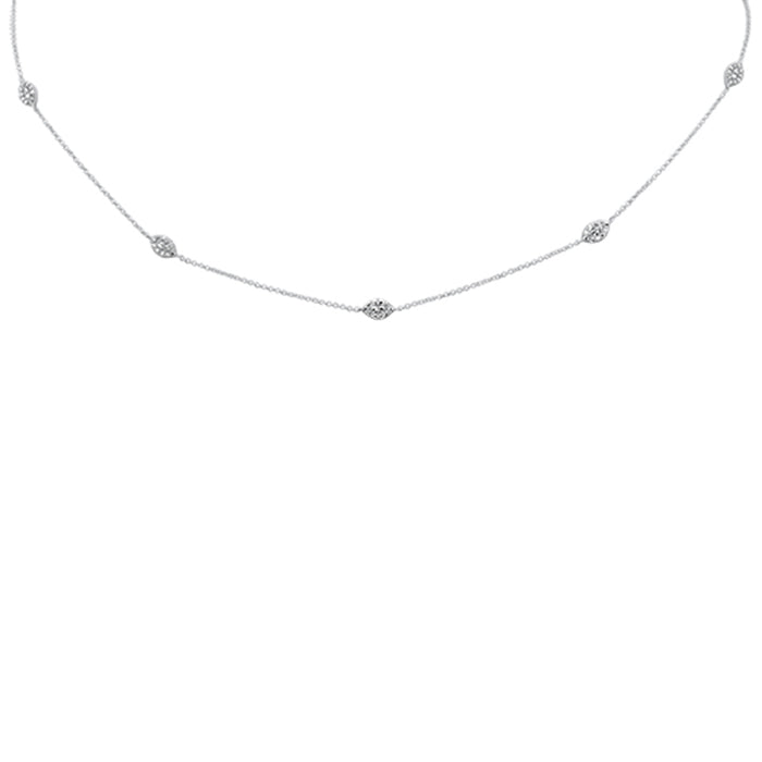 DIAMOND CLOSEOUT! .37ct G SI 14K White Gold Diamond Marquee Shaped Pendant Necklace 16+2" Ext