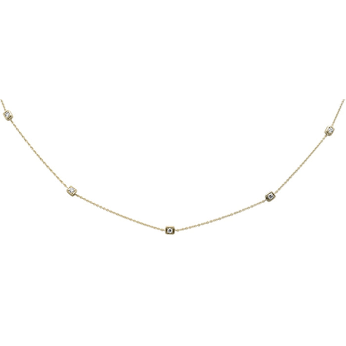 DIAMOND CLOSEOUT! .23ct G SI 14K Yellow Gold Diamond Square Shaped Pendant Necklace 16" + 2" Long