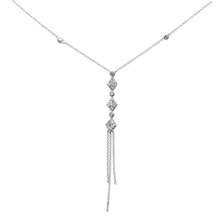 DIAMOND CLOSEOUT! .28ct G SI 14K White Gold Diamond Drop Pendant Necklace 16" + 2" Long