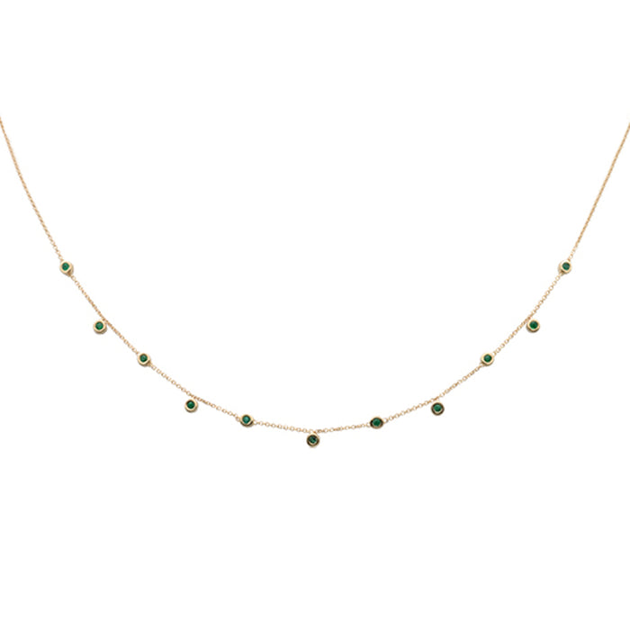 DIAMOND CLOSEOUT! .31ct G SI 14K Yellow Gold Emerald Gemstone Pendant Necklace 18" Long