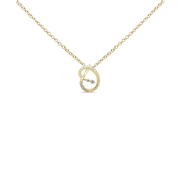 SPECIAL! .13ct G SI 14K Yellow Gold Diamond Wrap Around Pendant Necklace 18" Long