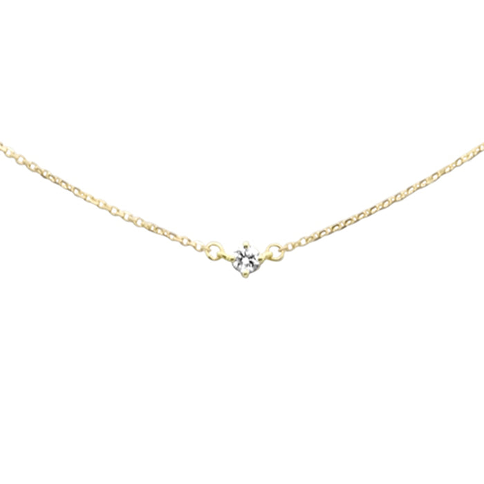 DIAMOND CLOSEOUT! .13ct G SI 14K Yellow Gold Diamond Solitaire Pendant Necklace 16+2" EXT Long