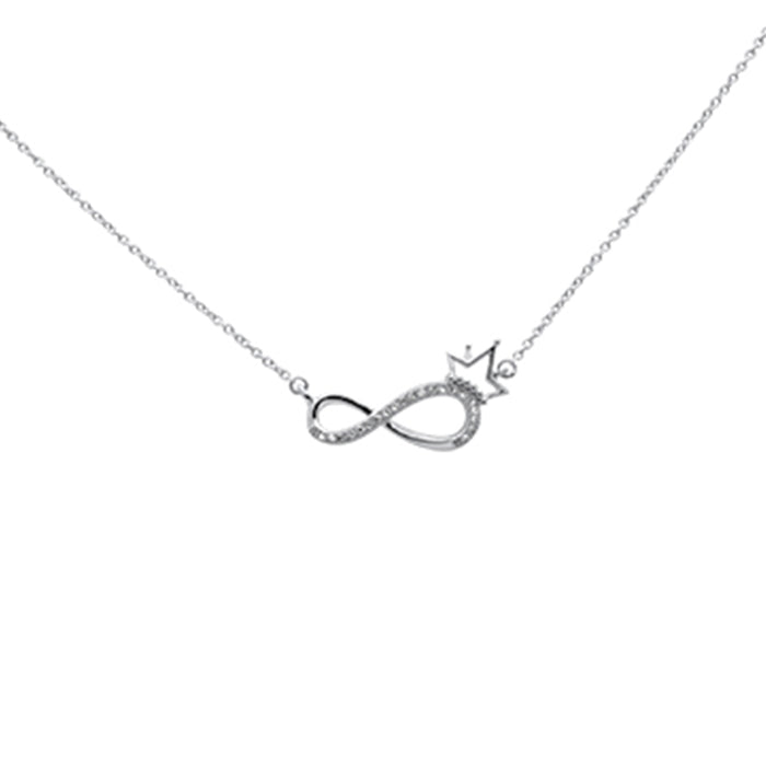 DIAMOND CLOSEOUT! .06ct G SI 14K White Gold Diamond Infinity Pendant Necklace 18" Long