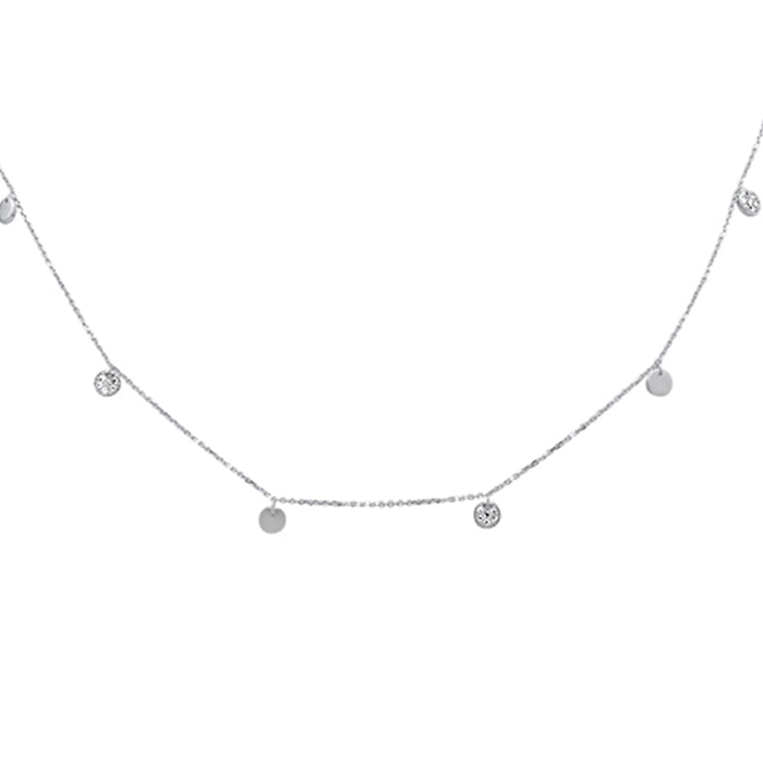 DIAMOND CLOSEOUT! .14ct G SI 14K White Gold Diamond Round Shaped Dangle Pendant Necklace 16+2" Long Chain