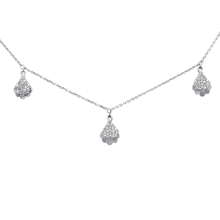 SPECIAL! .24ct G SI 14K White Gold Diamond Dangle Pendant Necklace 16+2" Long Chain