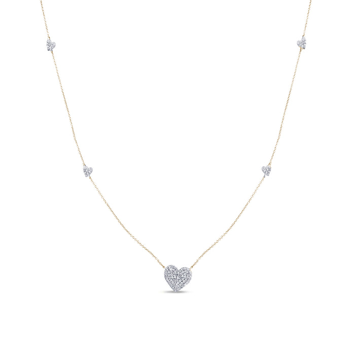 DIAMOND CLOSEOUT! .46ct G SI 14K Yellow Gold Diamond Heart Shaped Pendant Necklace 18" Long