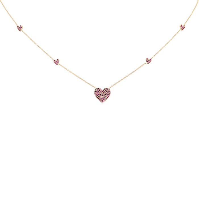 SPECIAL!.62ct G SI 14K Yellow Gold Ruby Gemstone Pendant Necklace 18" Long