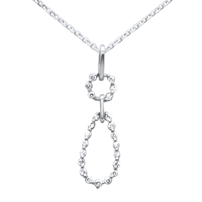 .21ct G SI 14K White Gold Diamond Dangling Pendant Necklace 18" Long