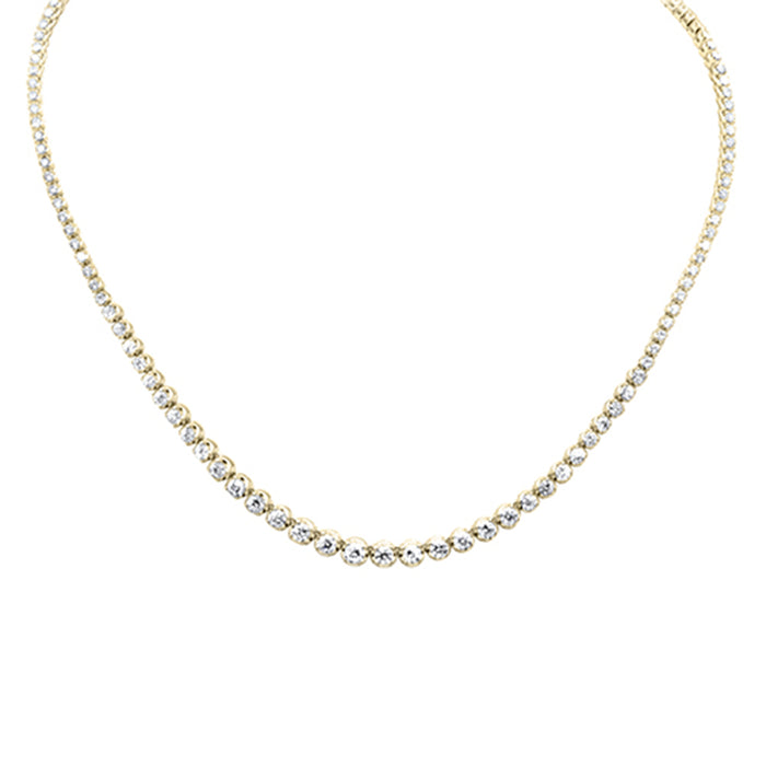 SPECIAL! 4.97ct G SI 14K Yellow Gold Diamond Tennis Graduated Necklace 16" Long