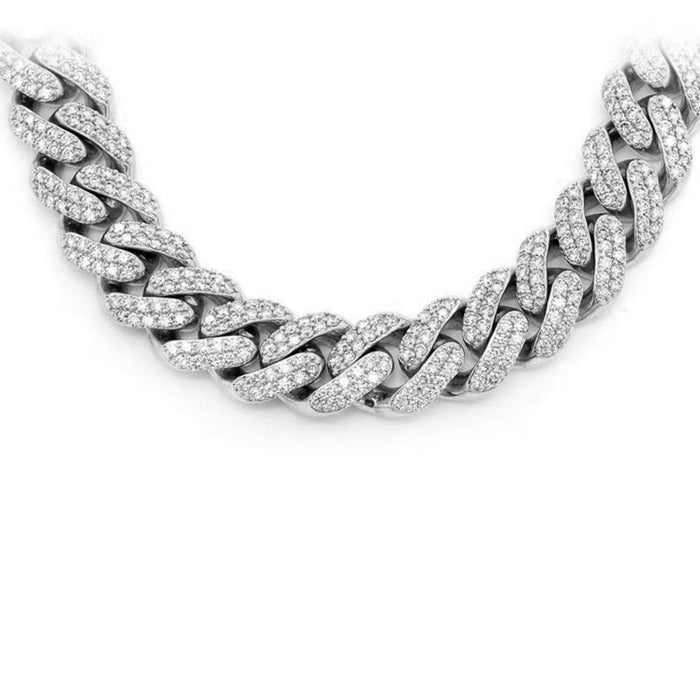SPECIAL! 9MM 6.92ct G SI 14K White Gold Diamond Round Cuban Necklace 22"