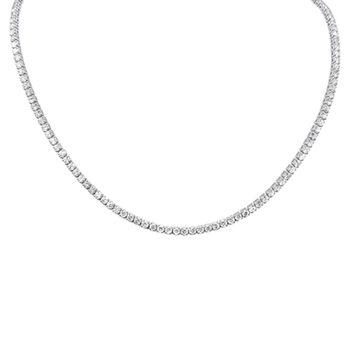 DIAMOND CLOSEOUT! 9.00ct G SI 14K White Gold Round Diamond Tennis Necklace 14" + 2" EXT