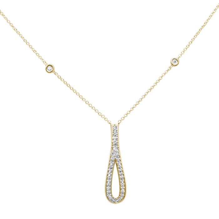 DIAMOND CLOSEOUT! .24ct G SI 14K Yellow Gold Diamond Pendant Necklace 16" + 2" Ext.