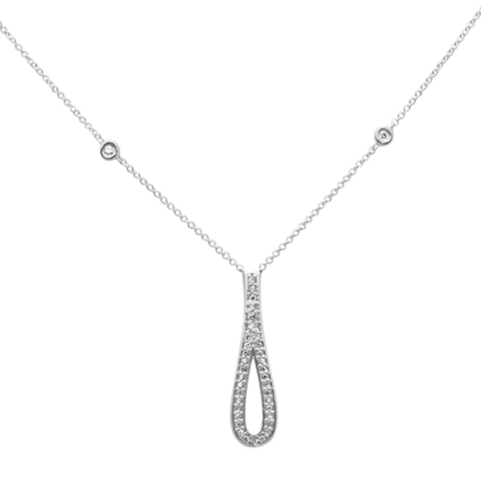 DIAMOND CLOSEOUT! .24ct G SI 14K White Gold Diamond Pendant Necklace 16" + 2" Ext.