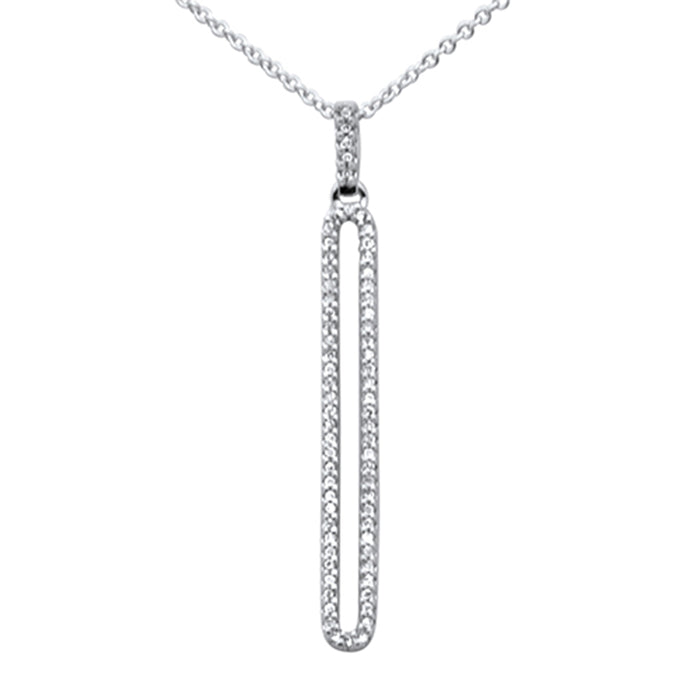 DIAMOND CLOSEOUT! .13ct G SI 14K White Gold Diamond Drop Pendant Necklace 18" Long