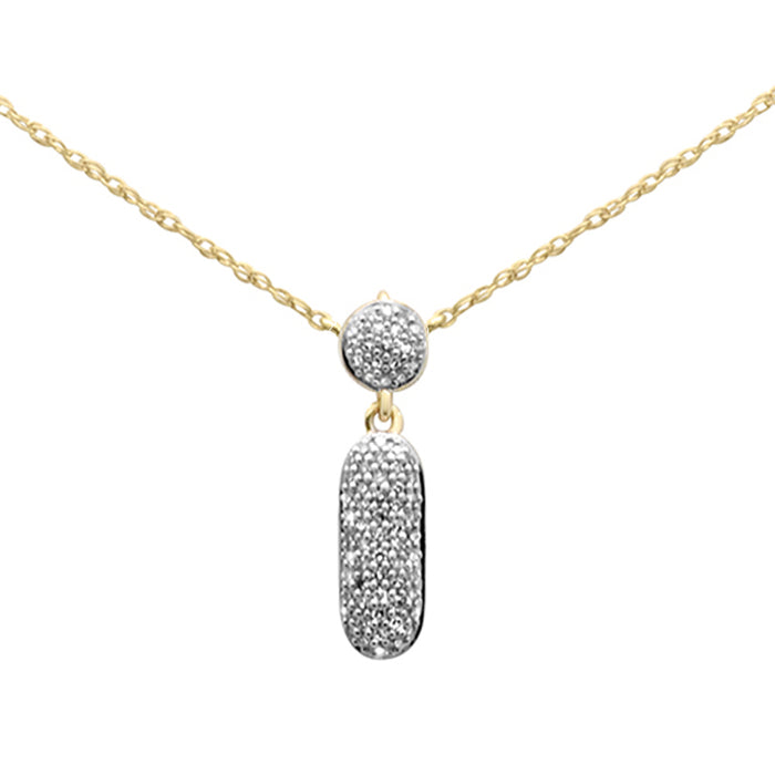 DIAMOND CLOSEOUT! .11ct G SI 14K Yellow Gold Diamond Pendant Necklace 18" Long