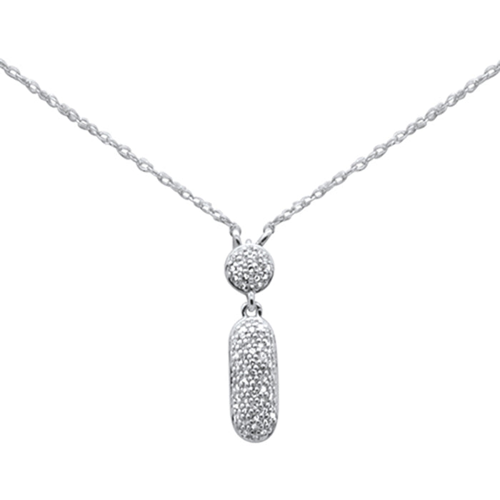 DIAMOND CLOSEOUT! .11ct G SI 14K White Gold Diamond Pendant Necklace 18"Long