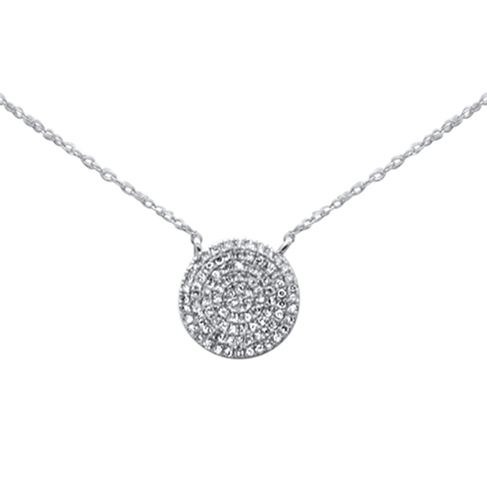 DIAMOND CLOSEOUT! .22ct G SI 14K White Gold Diamond Round Pendant Necklace 18"Long