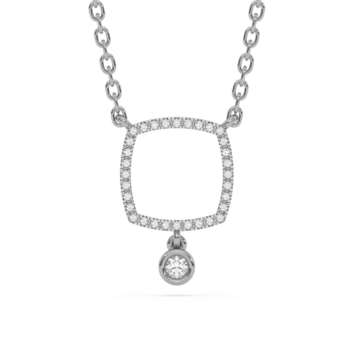 DIAMOND CLOSEOUT! .09ct G SI 14K White Gold Diamond Pendant Necklace 18"Long