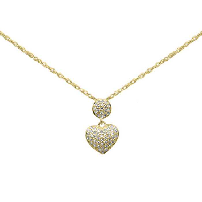 DIAMOND CLOSEOUT! .12ct G SI 14K Yellow Gold Diamond Heart Pendant Necklace 18"Long