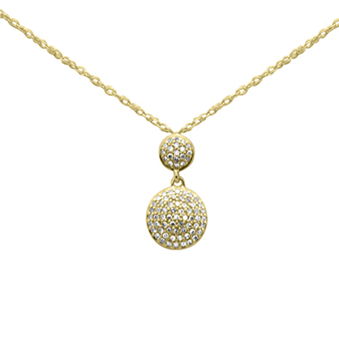 DIAMOND CLOSEOUT! .13ct G SI 14K Yellow Gold Diamond Round Drop Necklace 18"Long