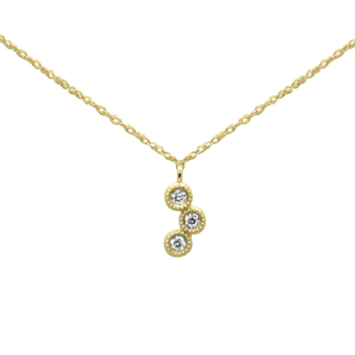 DIAMOND CLOSEOUT! .08ct G SI 14K Yellow Gold Diamond Bezel Pendant Necklace 18"Long