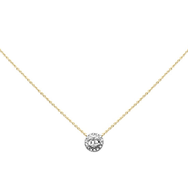 DIAMOND CLOSEOUT! .11ct G SI 14K Yellow Gold Round & Baguette Diamond Pendant 16" + 2" Ext