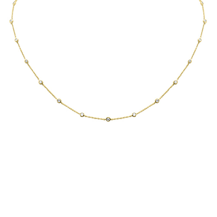 SPECIAL! .36ct G SI 14K Yellow Gold Diamond by Yard Pendant Necklace 16+2" Ext