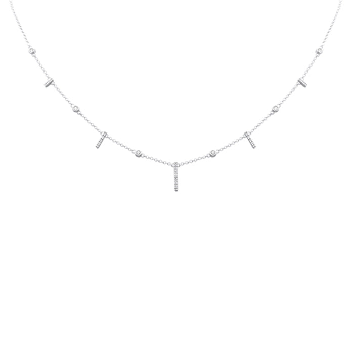 DIAMOND CLOSEOUT! .25ct G SI 14K White Gold Diamond Dangling Necklace 16" Long