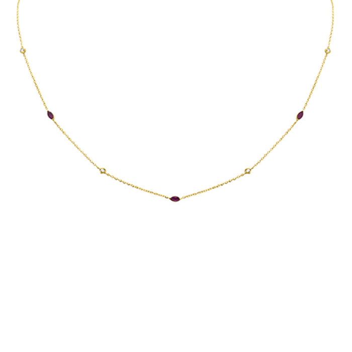 DIAMOND CLOSEOUT! .36ct G SI 14K Yellow Gold Diamond & Ruby Pendant Necklace 16 + 2" Ext