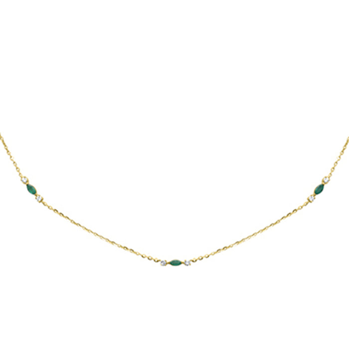 DIAMOND CLOSEOUT! .32ct G SI 14K Yellow Gold Diamond & Emerald Pendant Necklace 16 + 2" Ext
