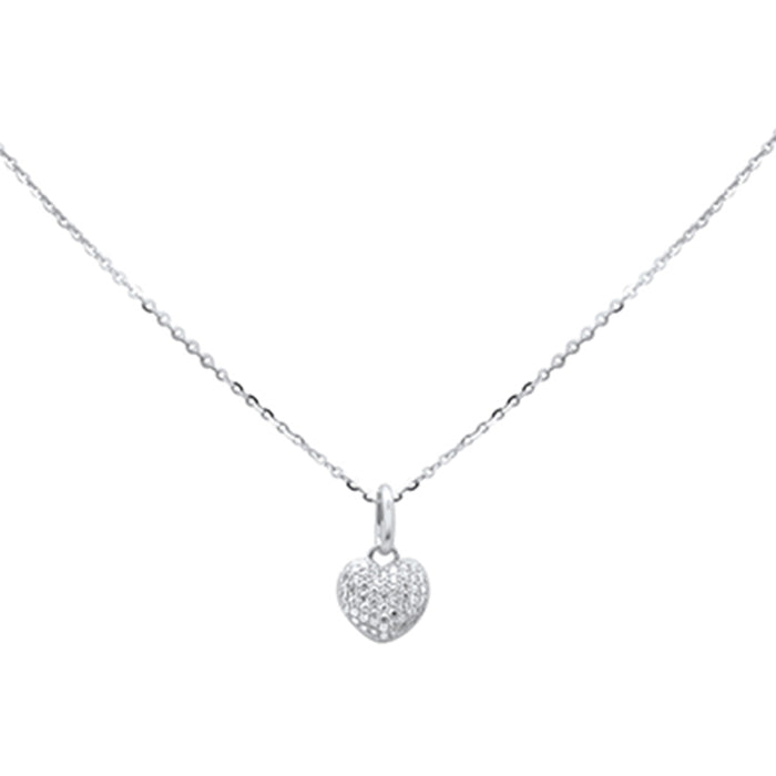 0.26ct G SI 14K White Gold Diamond Heart Pendant 18" Chain Included
