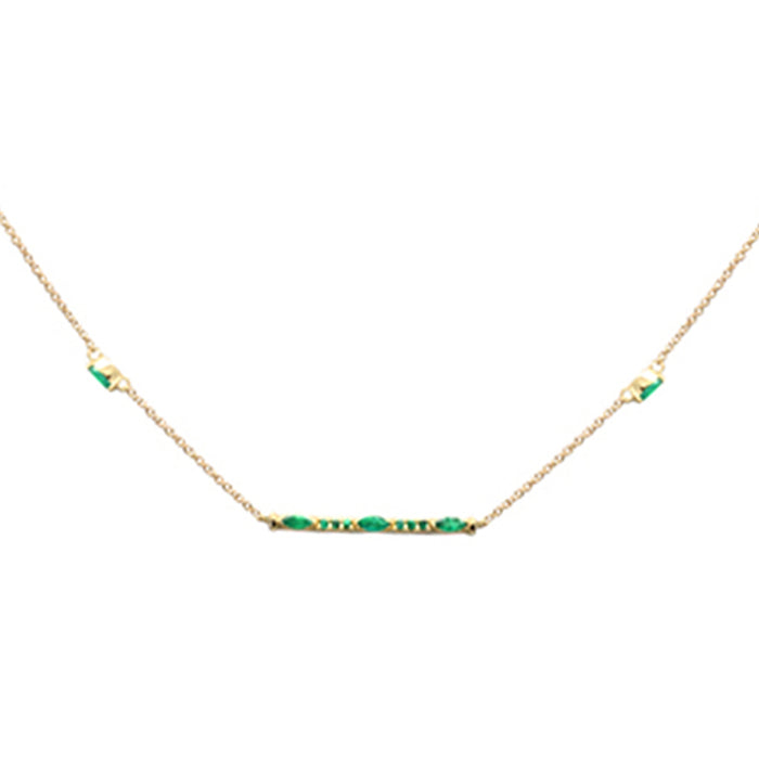 DIAMOND CLOSEOUT! .58ct G SI 14K Yellow Gold Green Emerald Gemstone Pendant Necklace 16 + 2" Ext